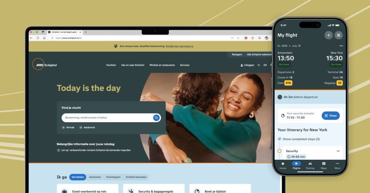 digitale weergave van schiphol redesign